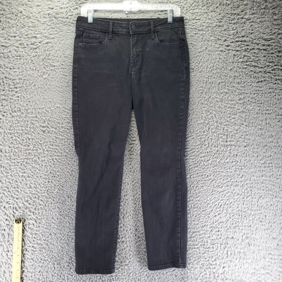 Old Navy Jeans Women 6 Black Power Slim Straight Stretch Denim - Picture 1 of 10